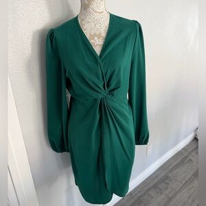 Elegant Green Wrap Dress Large (NEW)
